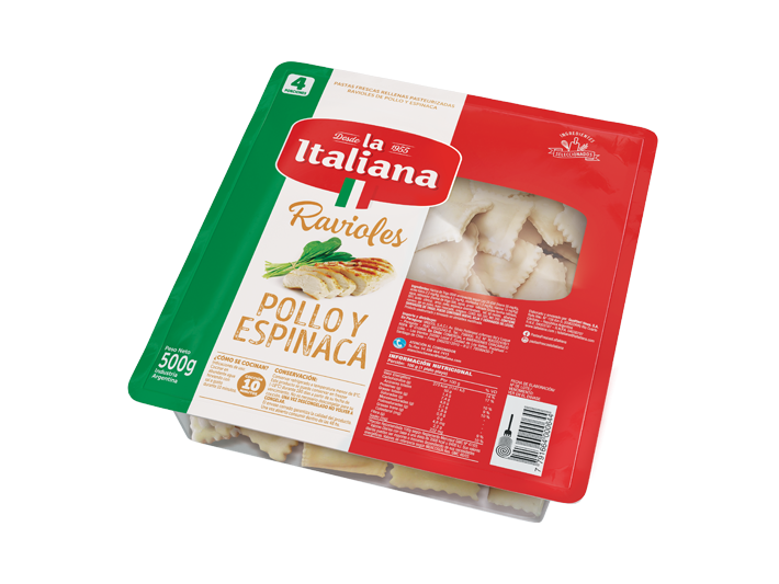 RAVIOLES POLLO Y VERDURA LA ITALIANA 500g