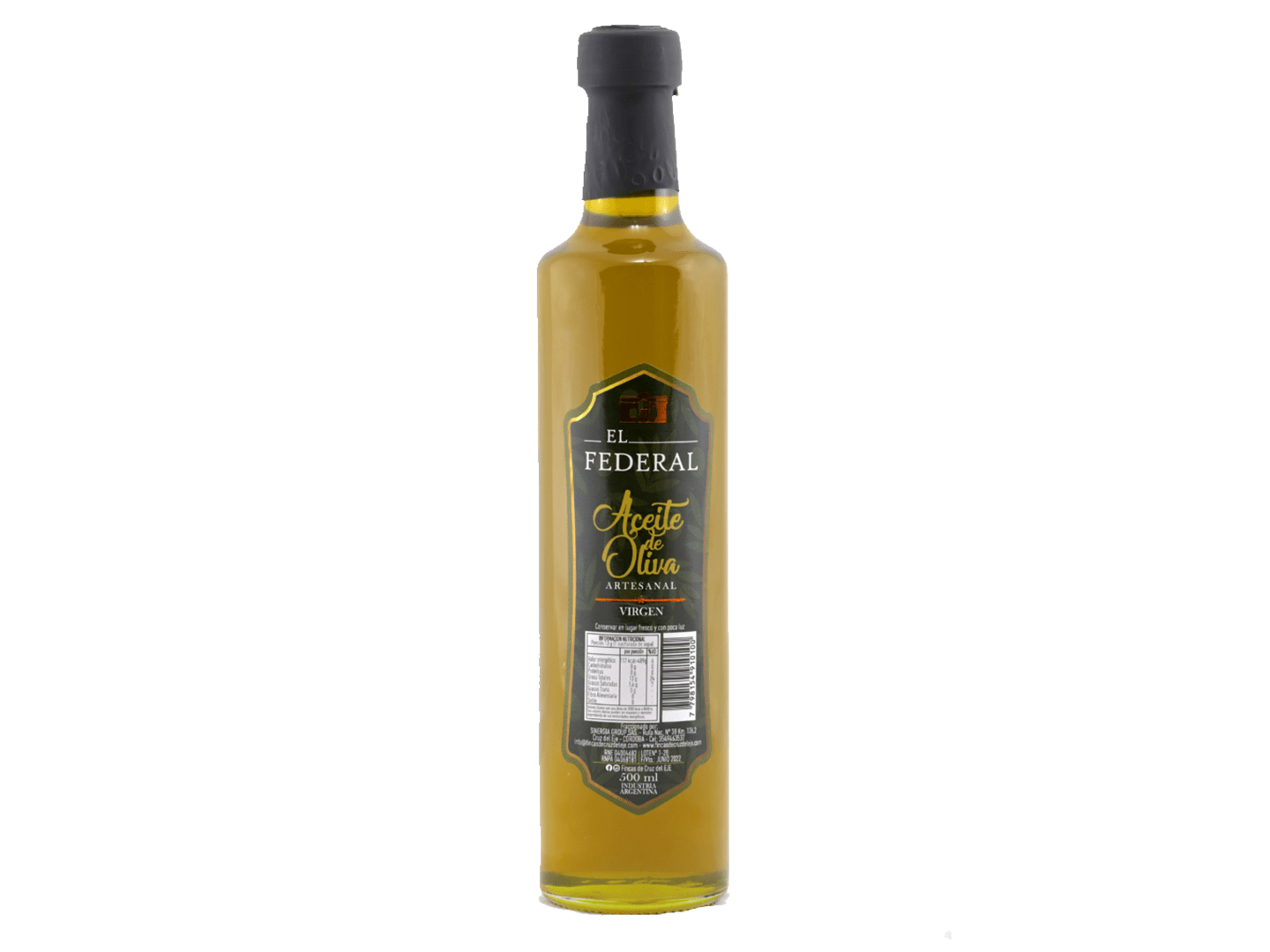 ACEITE DE OLIVA EL FEDERAL X 500CC - ENVASE DE VIDRIO