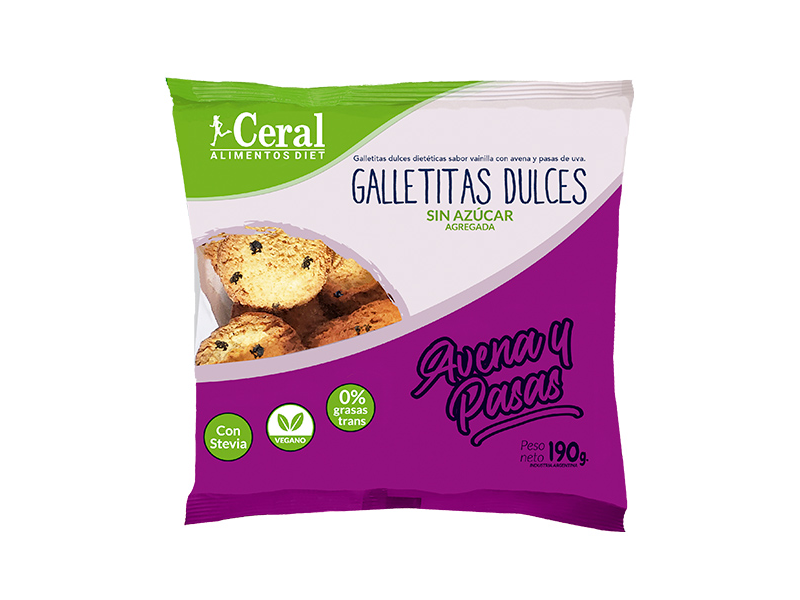 Galletitas de Avena y Pasas x 190G