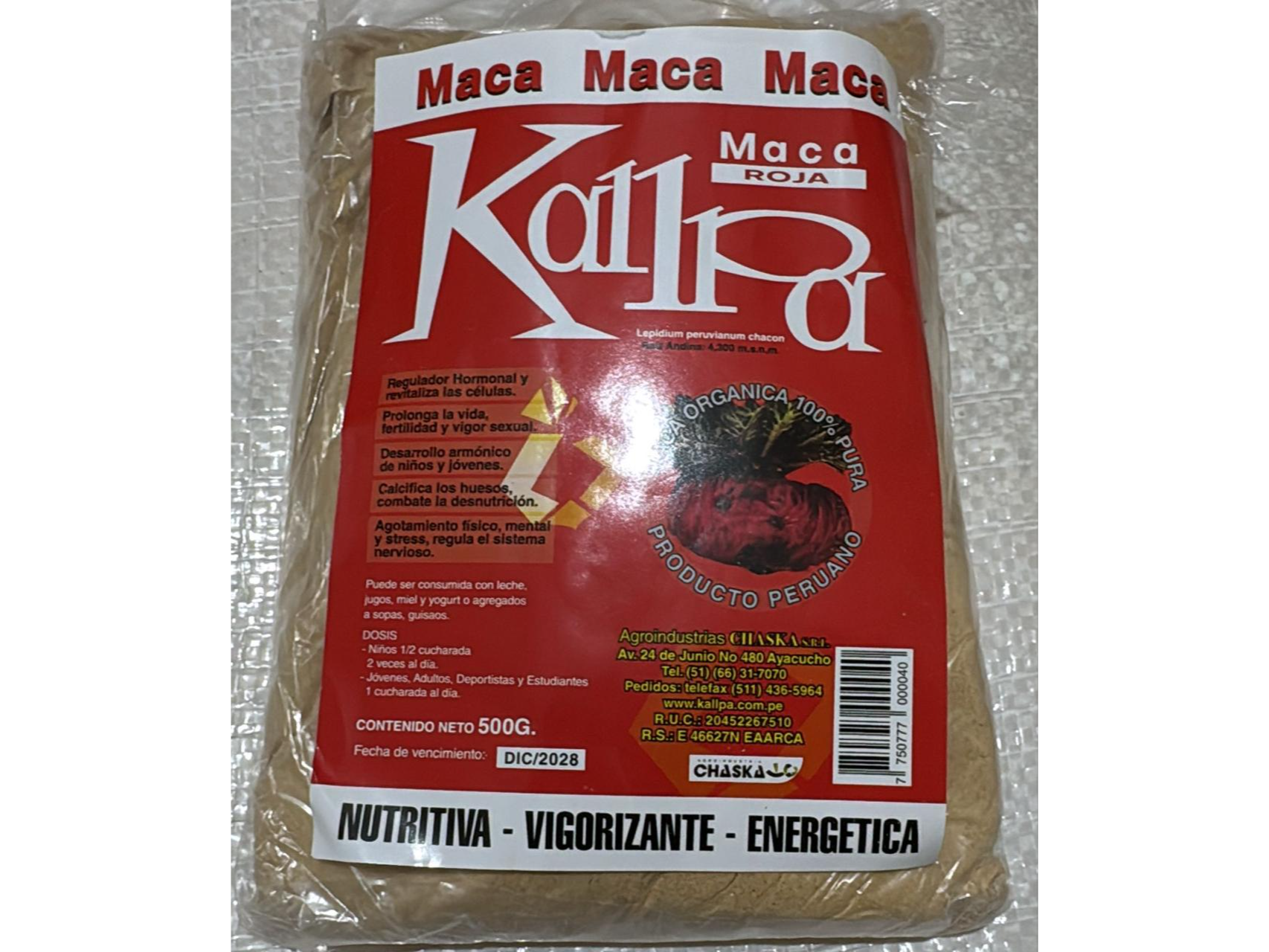 Maca Kallpa Roja x 500gr
