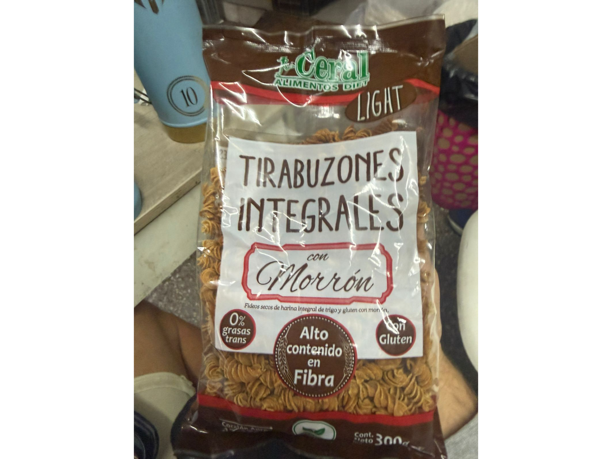 Fideos Tirabuzones Integrales Morron