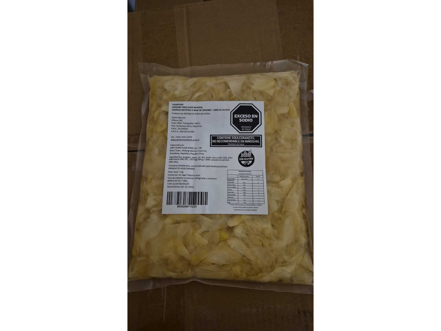 JENGIBRE NATURAL para SUSHI X 1kg