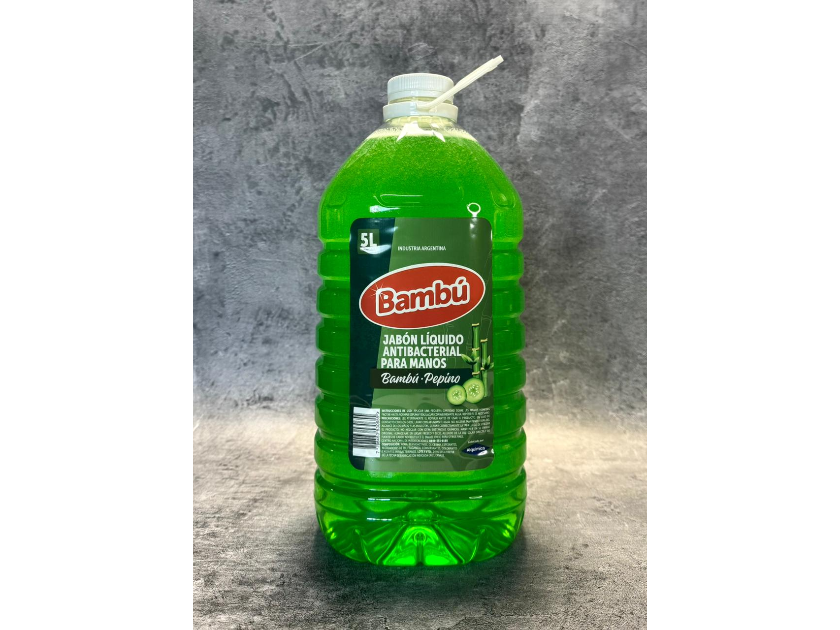 JABÓN PARA MANOS ANTIBACTERIAL "BAMBÚ PEPINO" X5 LTS