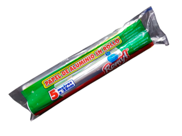 PAPEL ALUMINIO EN ROLLO X5 MTS (6 UNIDADES)