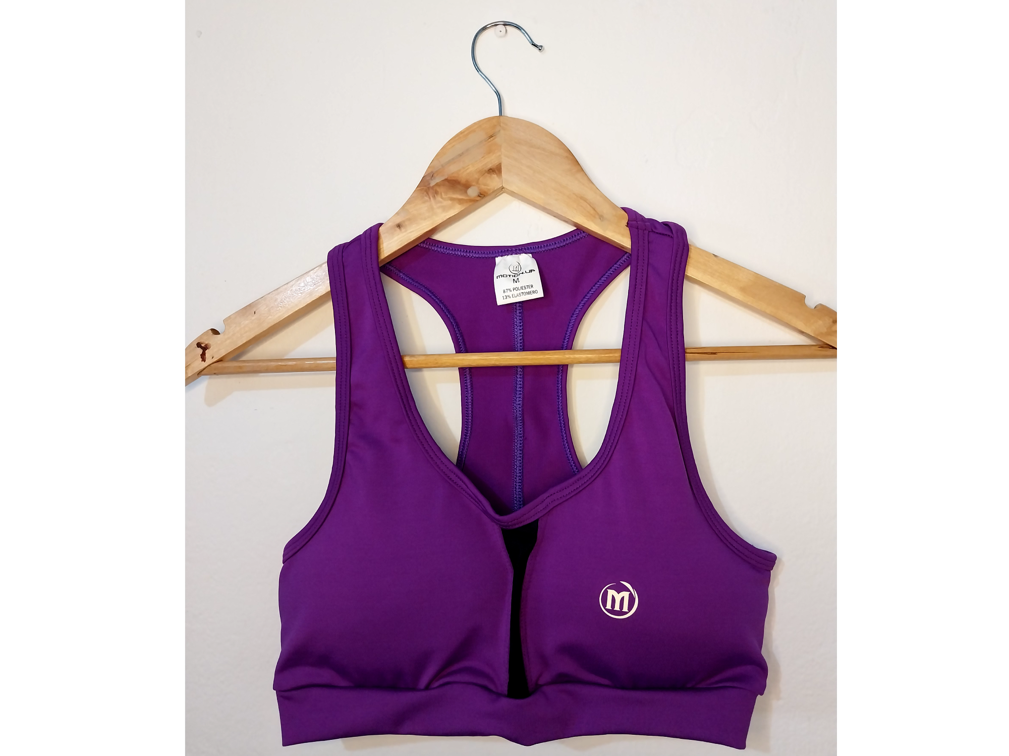 Top Uva clasicon con detalle microred + push up talle M