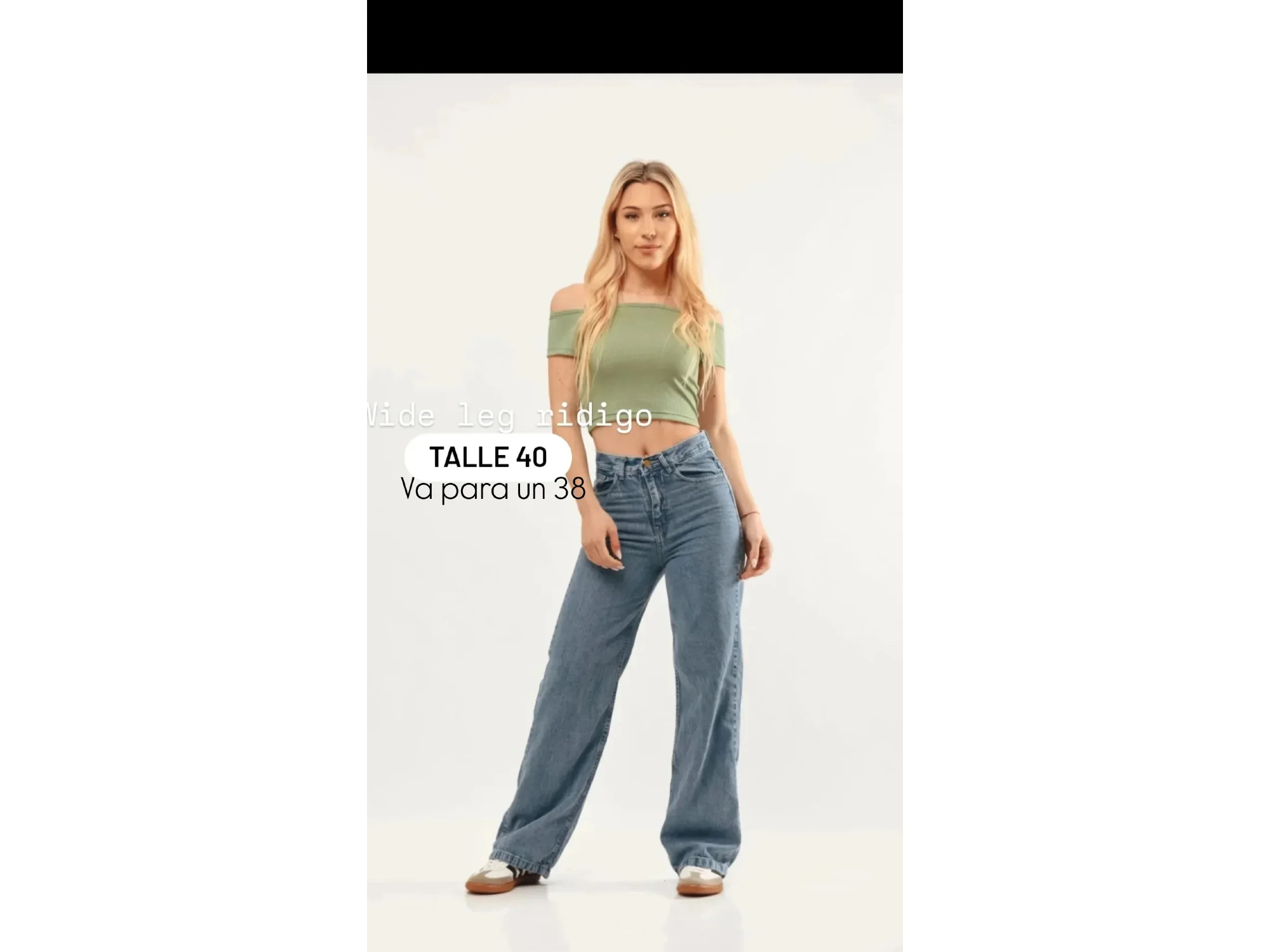 Jeans wide leg rigido