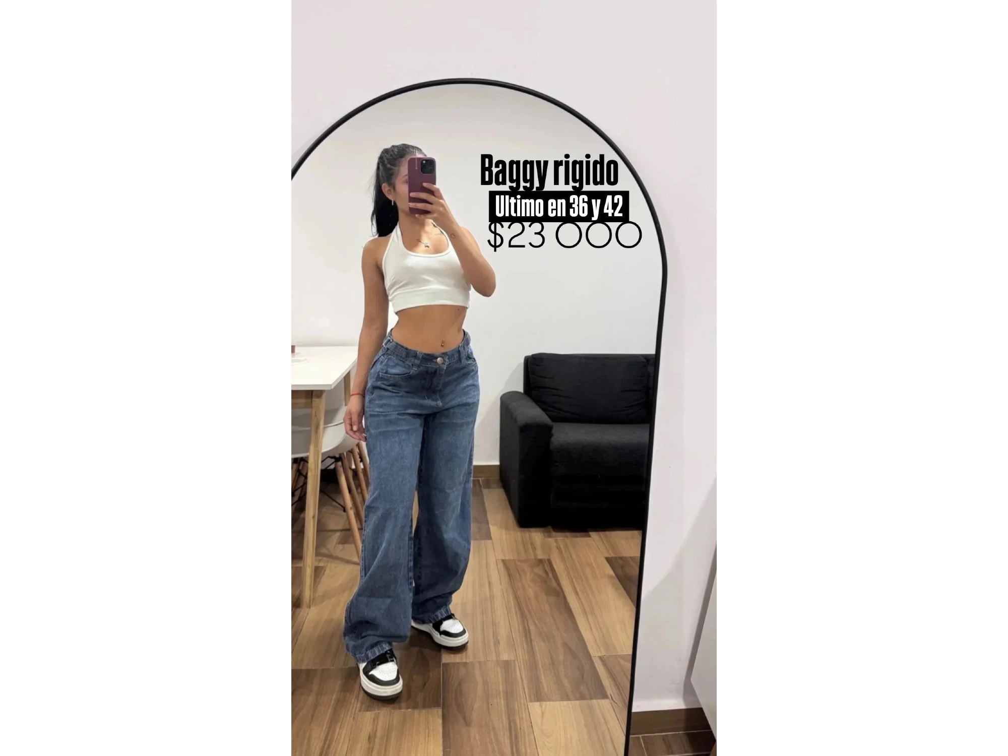 Jeans baggy rígido nevado azul