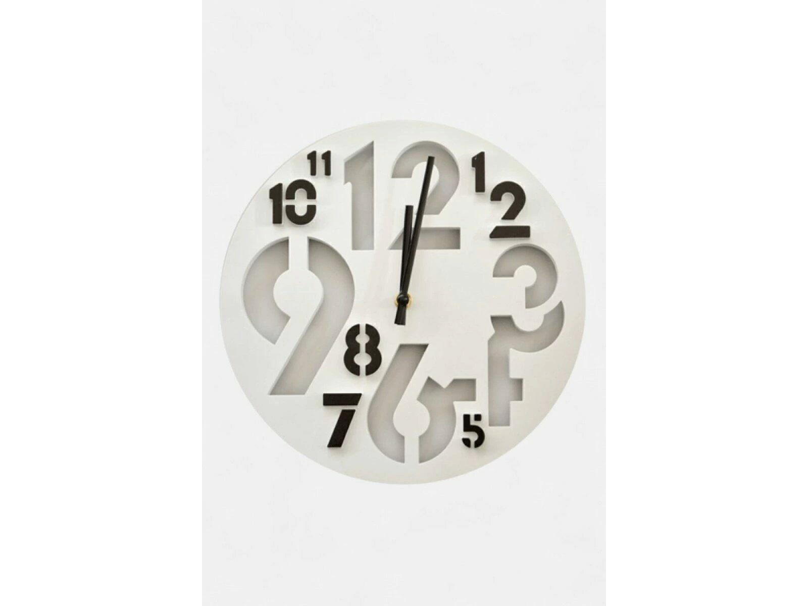 RELOJ PARED NUMEROS Y RELIEVE BLANCO
