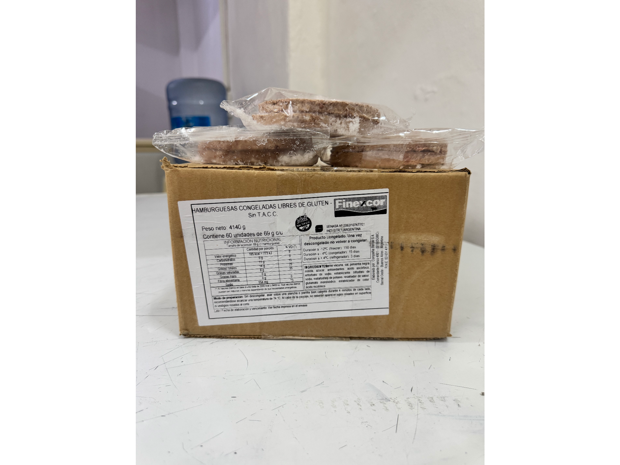 hamburguesas 69gr x30 unidades finex cor