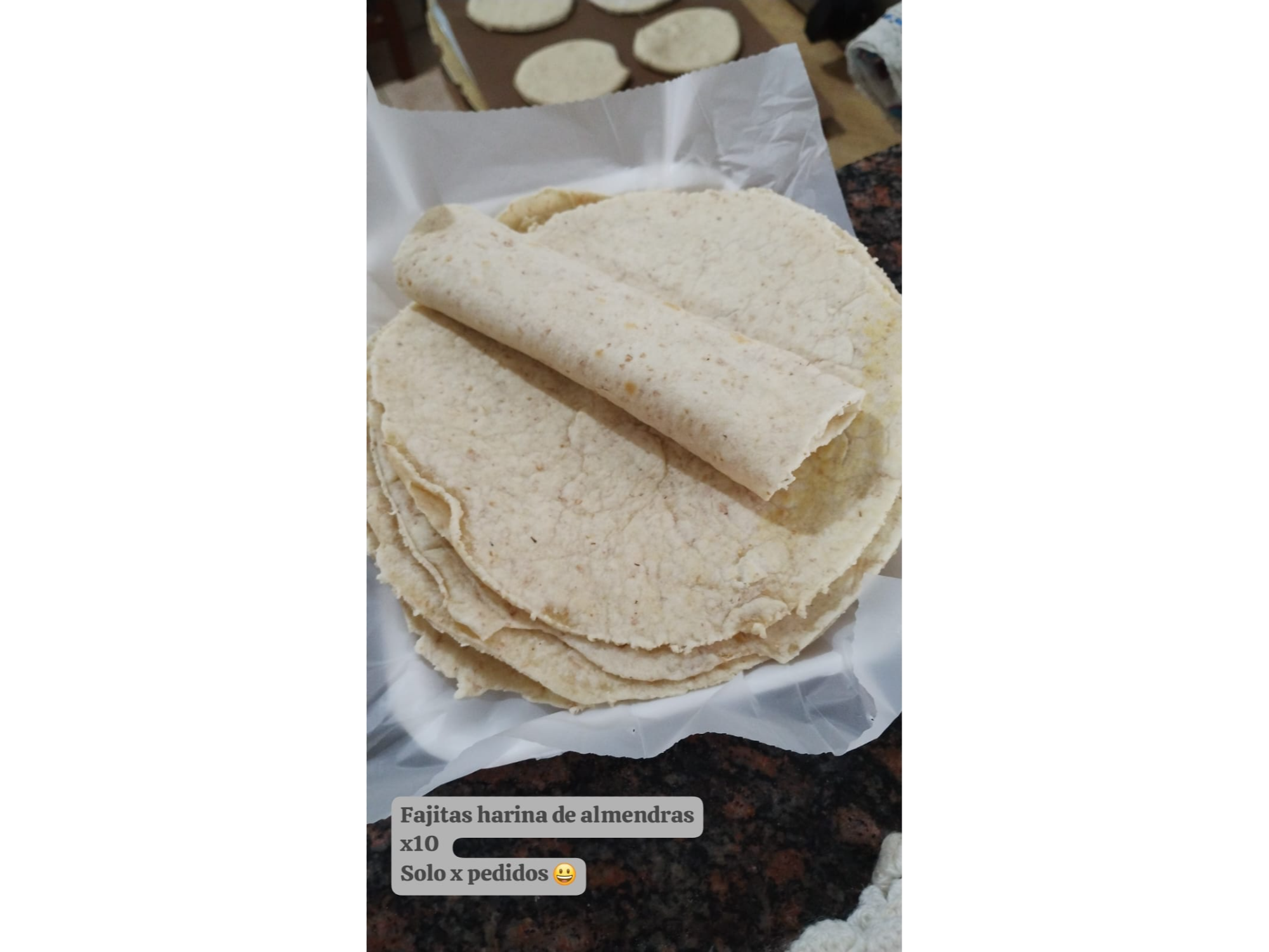 Fajitas de harina de almendras