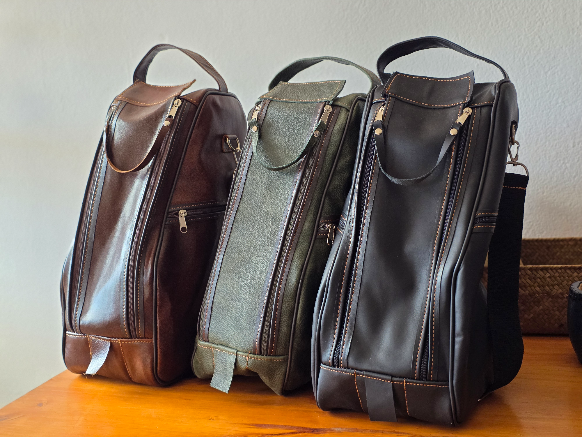 Bolso matero estilo botinero cuero