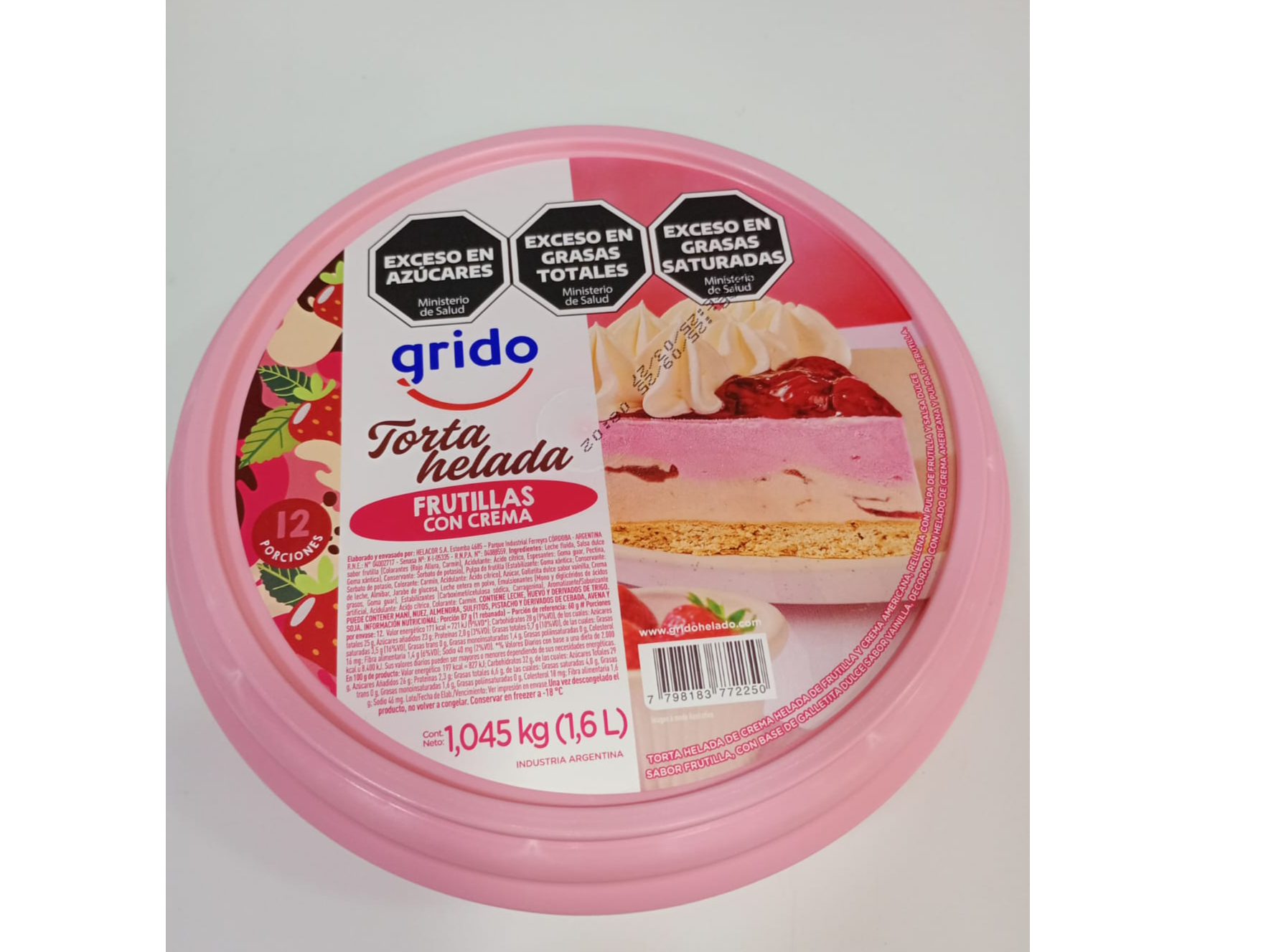 Torta helada (frutillas con crema)