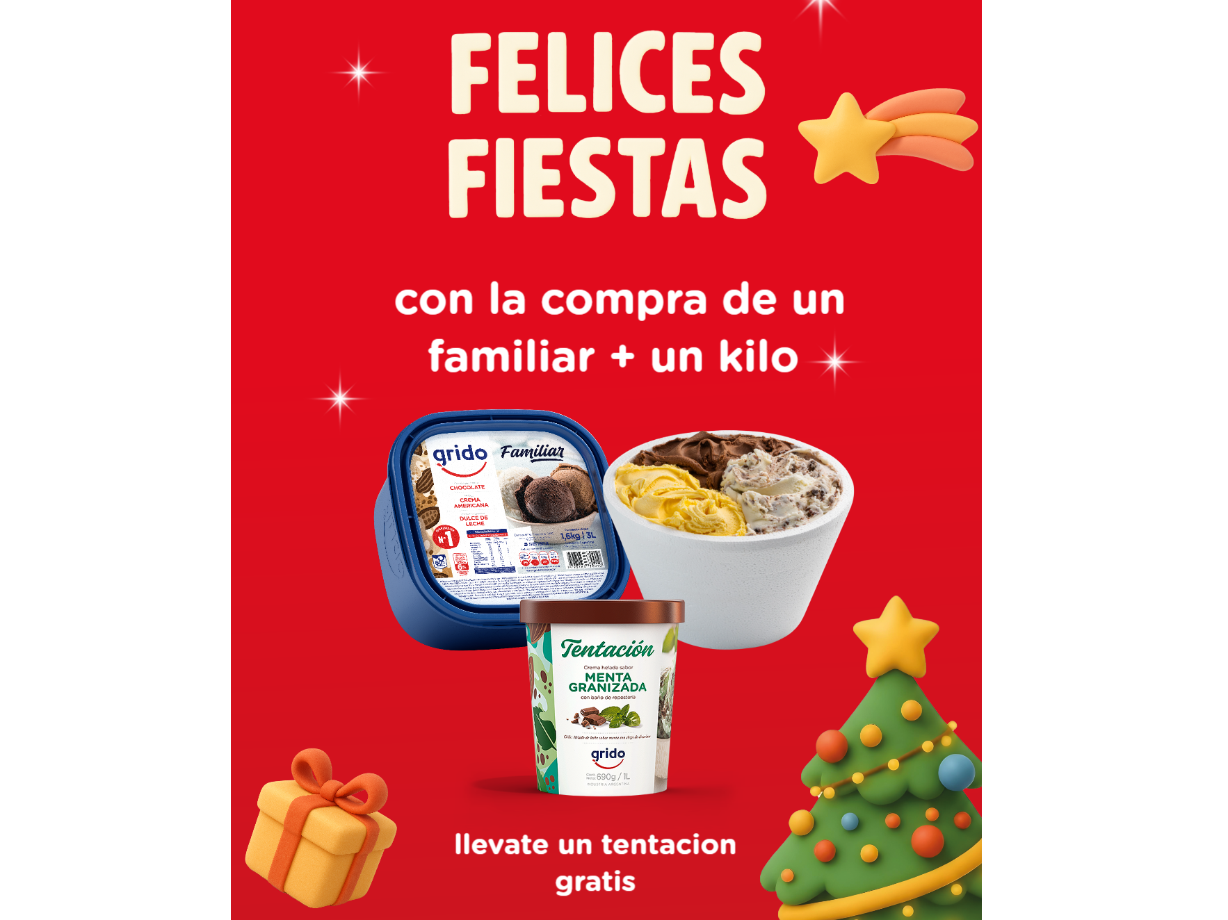 Promo 3x2 Familiar + Kilo + Tentacion de regalo