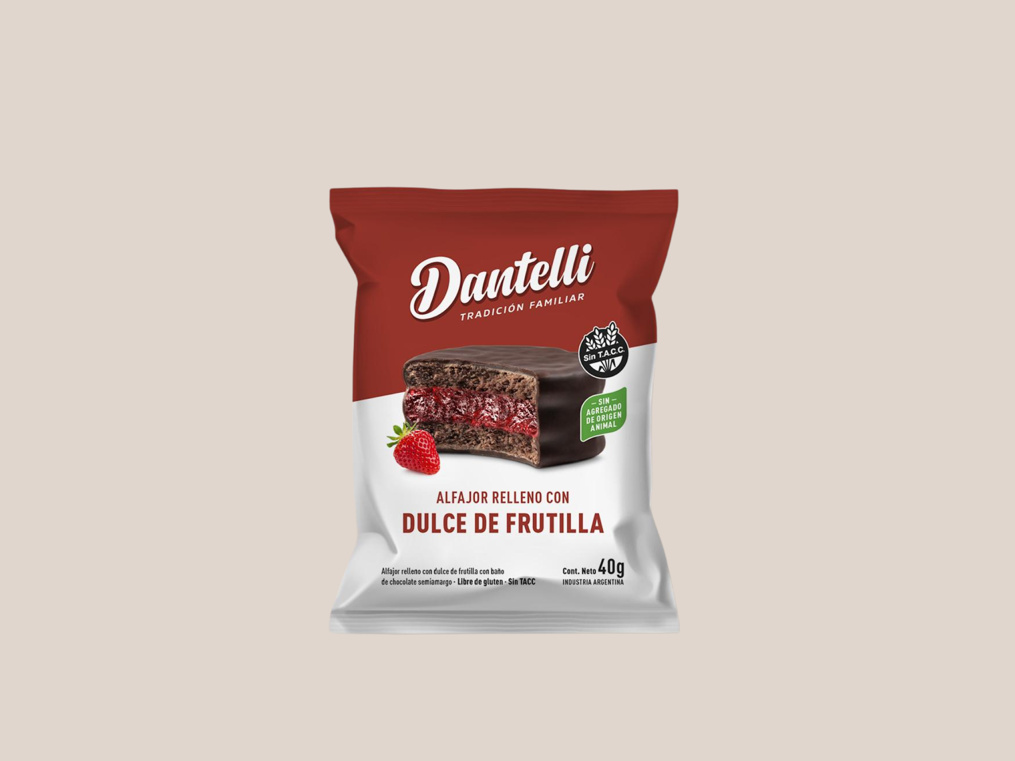 ALFAJOR RELLENO CON DULCE DE FRUTILLA