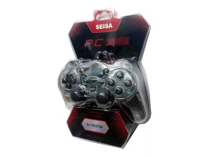 Joystick Seisa Sj-703tm Transparente Con Cable Usb Para Pc