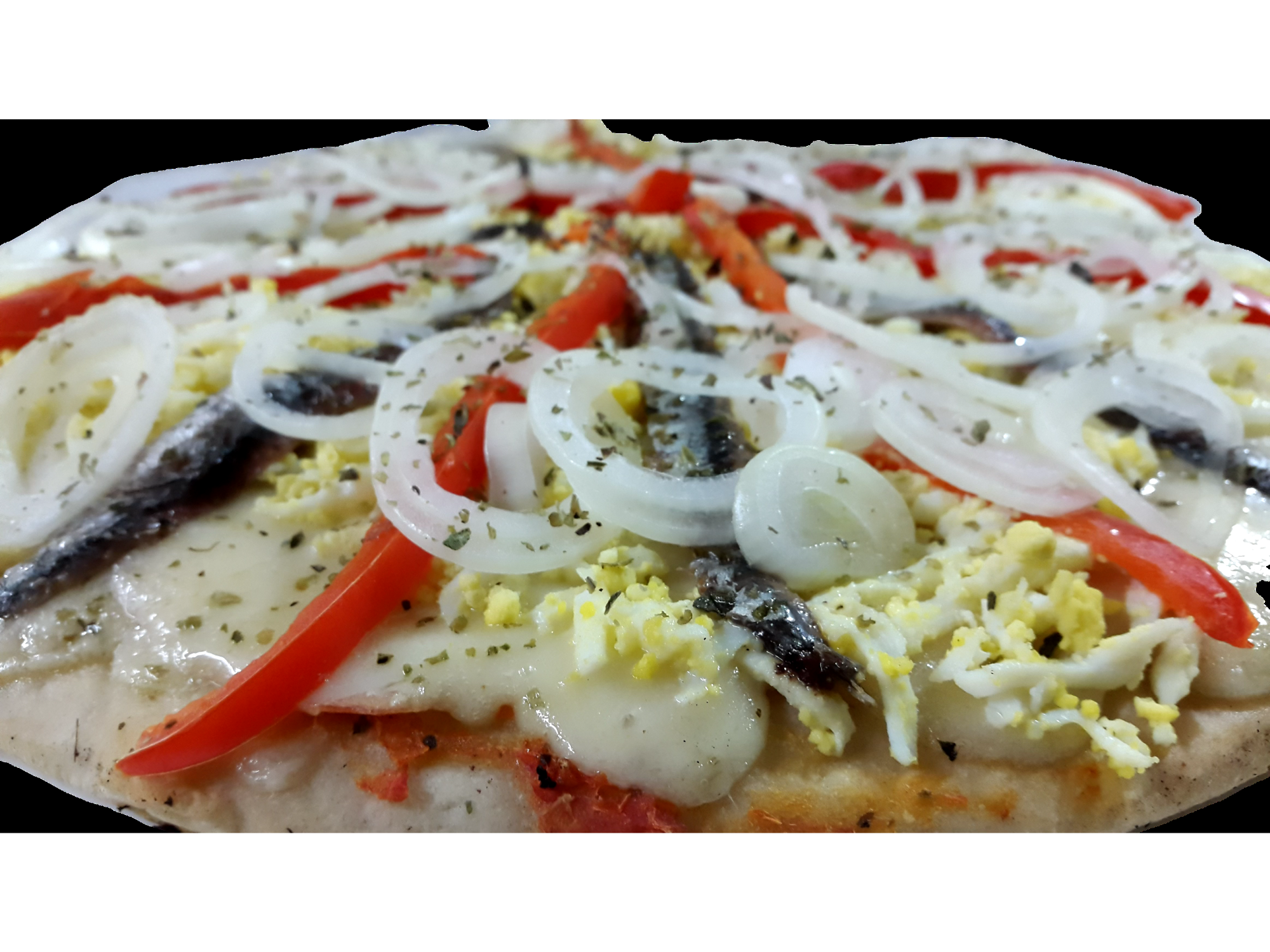 pizza de anchoas con cebolla