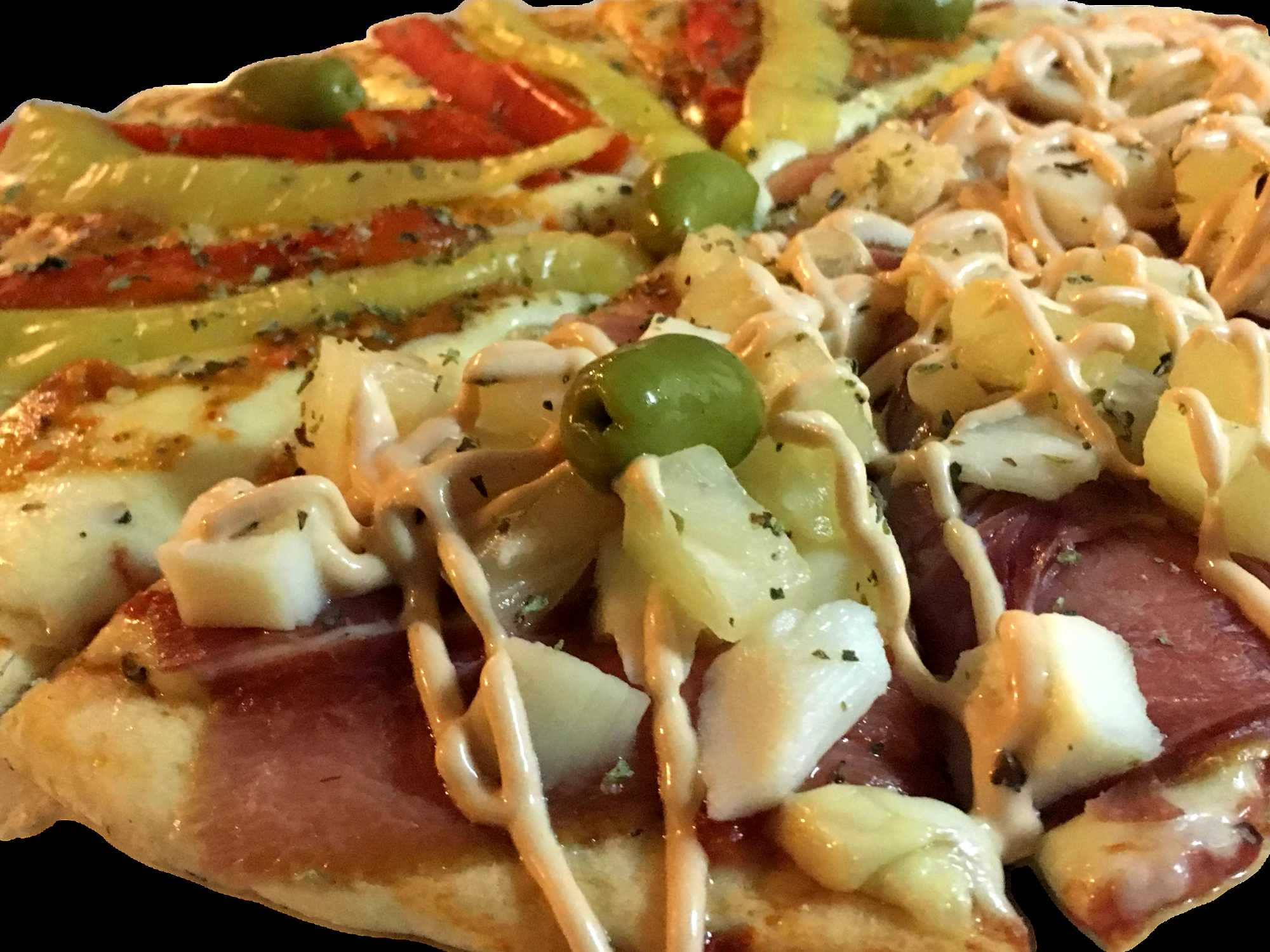 pizza agridulce con jamon crudo