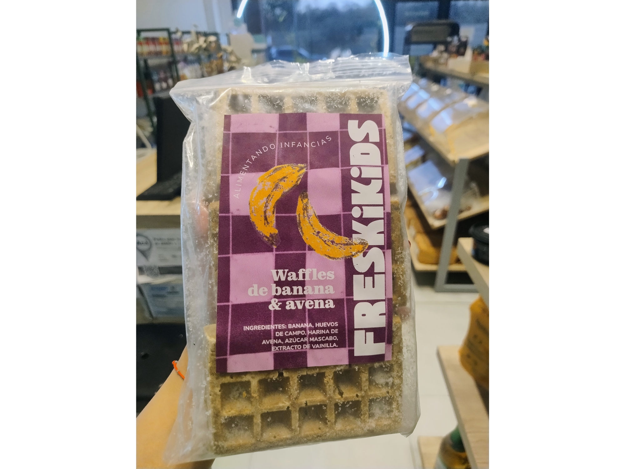 Waffles de banana y avena