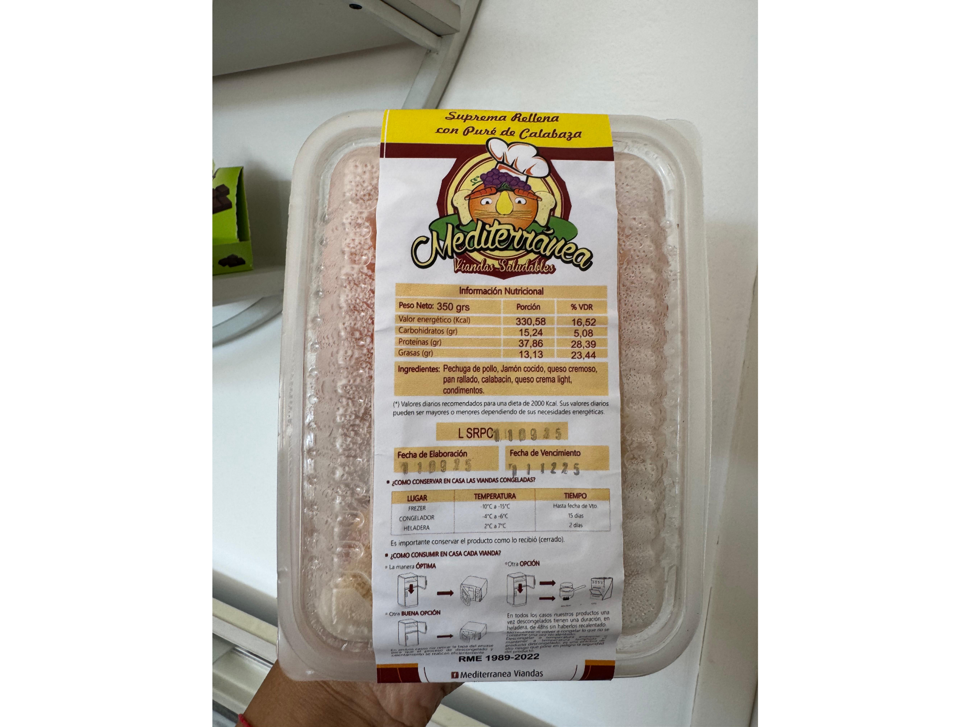 Suprema rellena con pure de calabaza