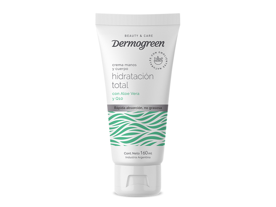 DERMOGREEN CREMA MANOS Y CUERPO HIDRATACIÓN TOTAL 160ML
