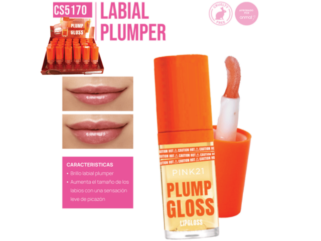 PINK 21 PLUMP GLOSS VOLUMINIZADOR