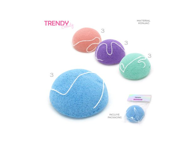 TRENDY Esponja Facial y corporal tipo Konjac