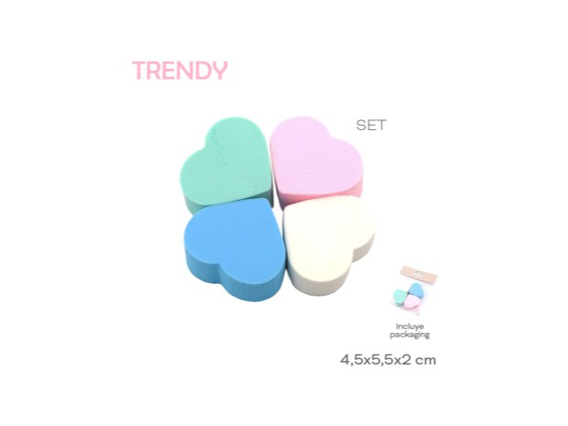 Esponja Maquillaje Trendy X4