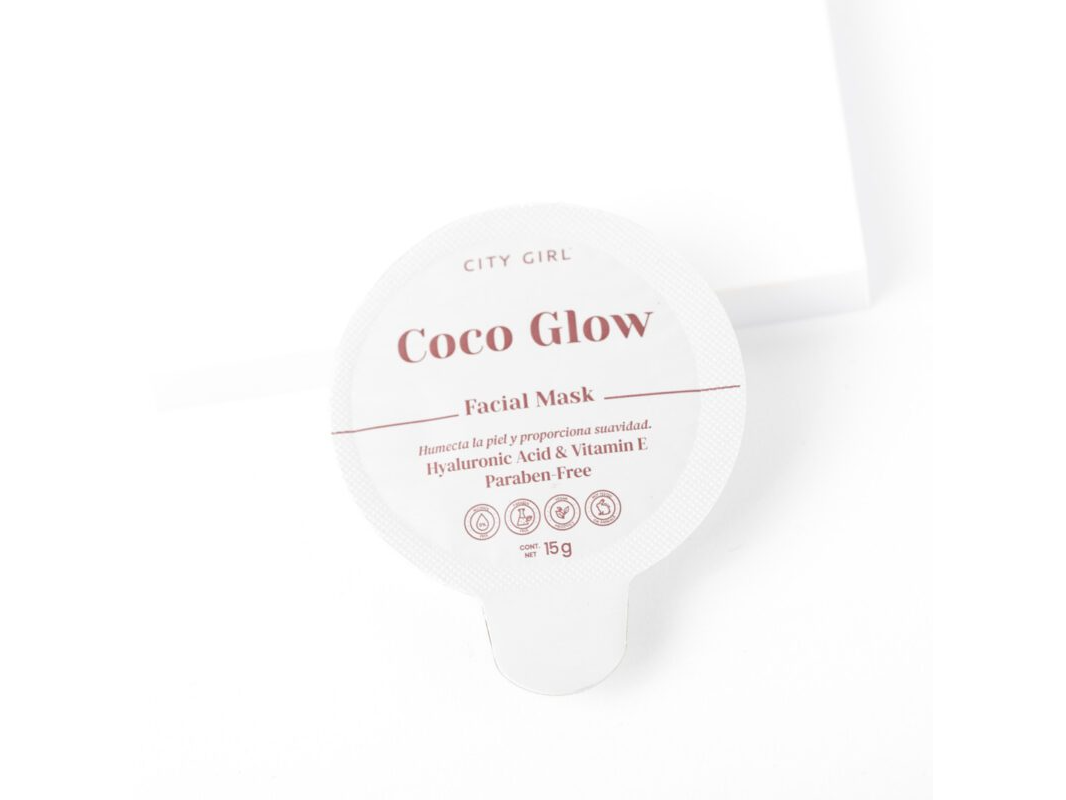 Mascarilla en pote blanco coco glow