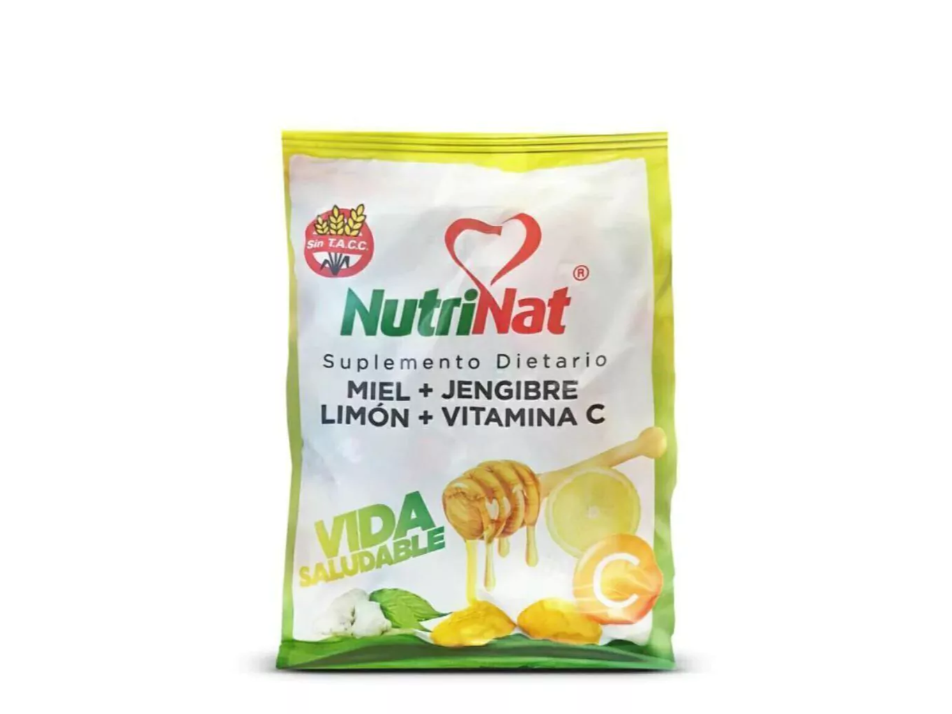 NUTRINAT CARAMELO VIDA SALUDABLE LIMON- JENJIBRE-VIT C 50GR /10UNIDADES