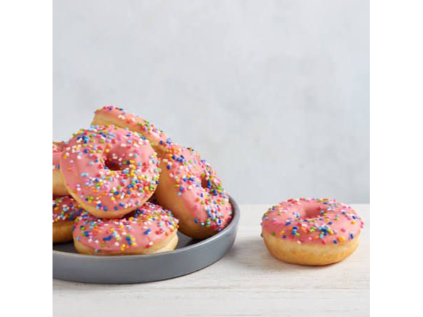 CAJA DE MINI  DONAS ROSAS X108UND