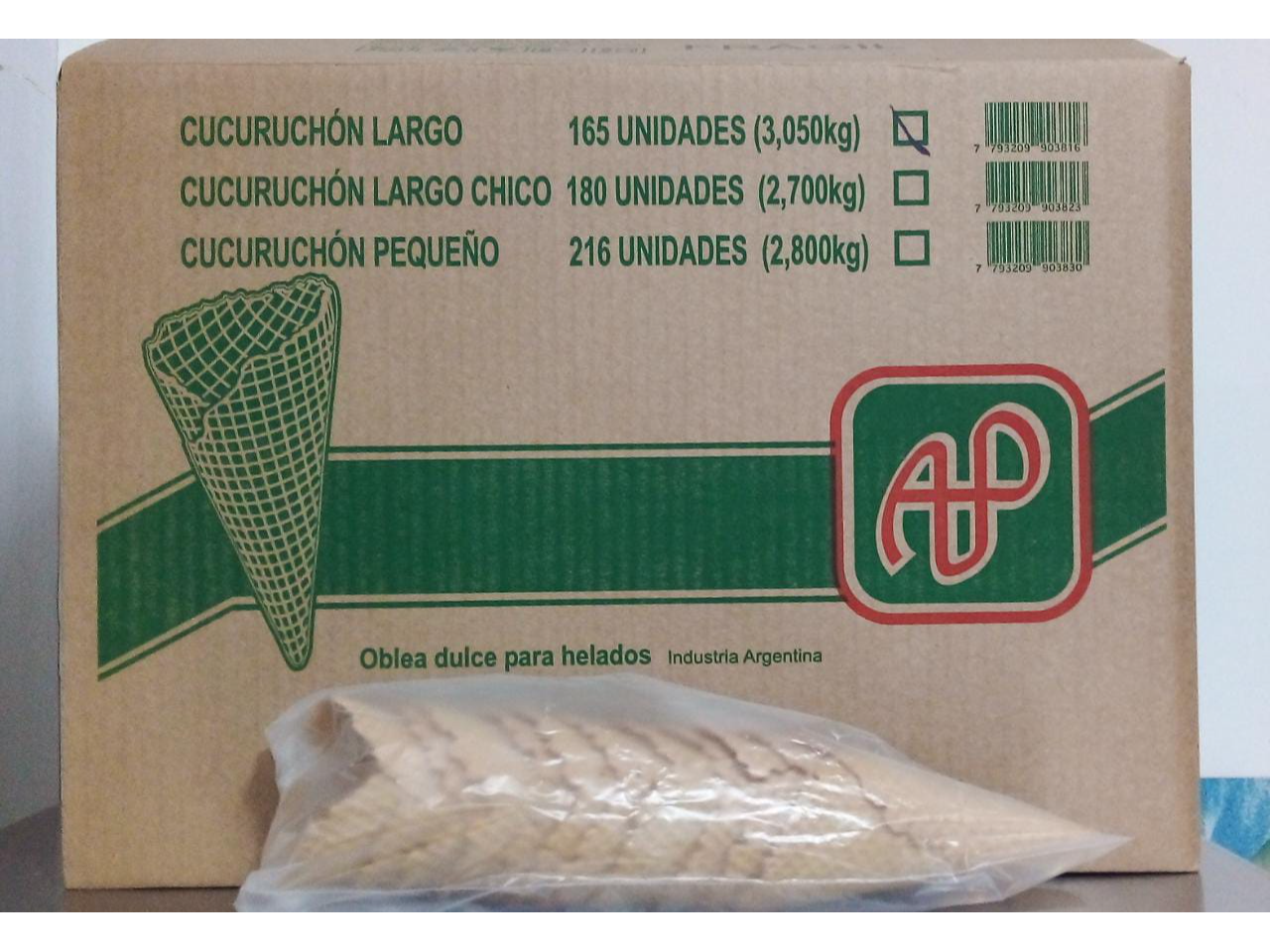 CAJA DE CUCURUCHON LARGO X165