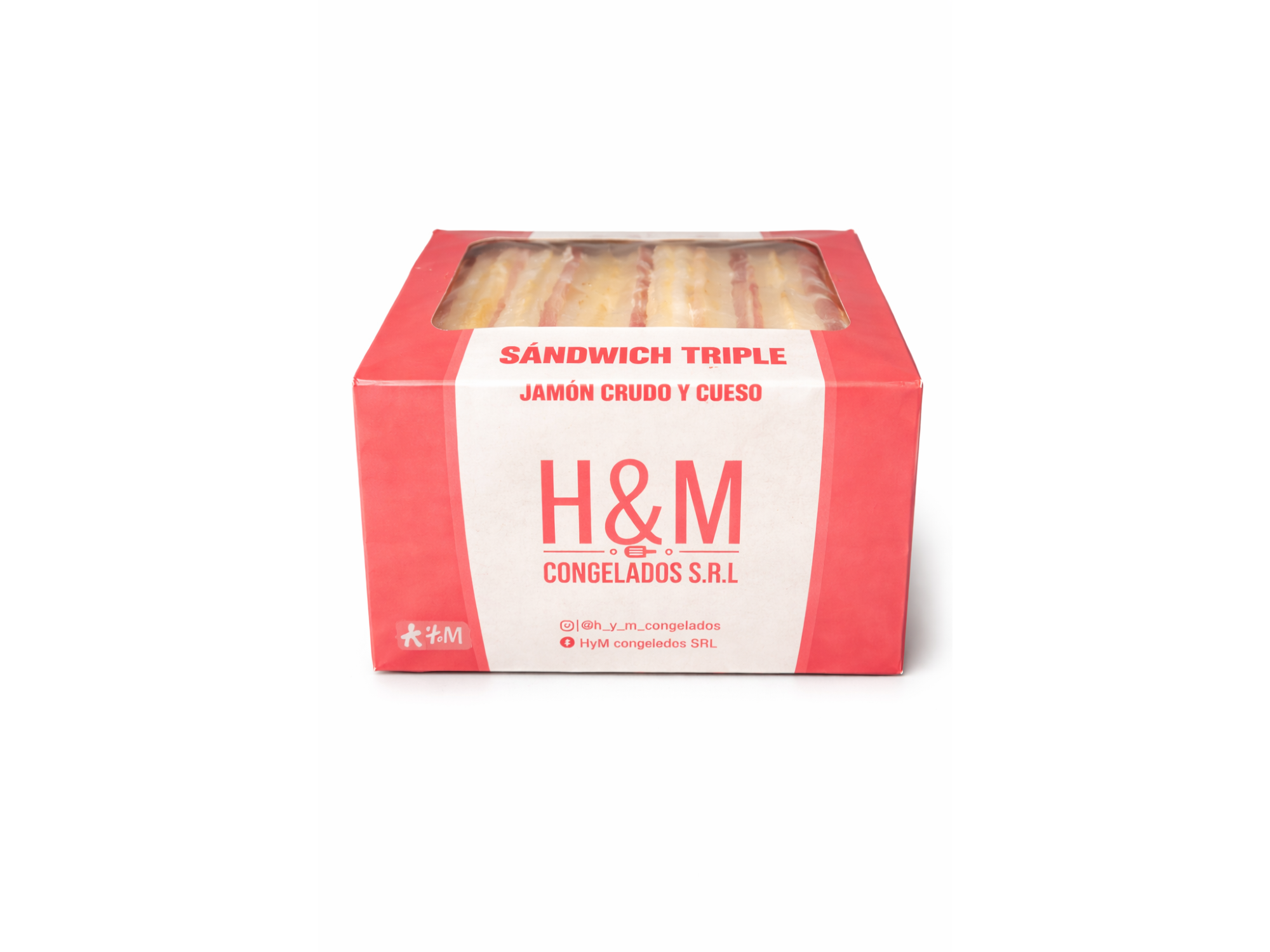 CAJA SANDWICH DE JAMON CRUDO Y QUESO - APARTIR DE 6 UND