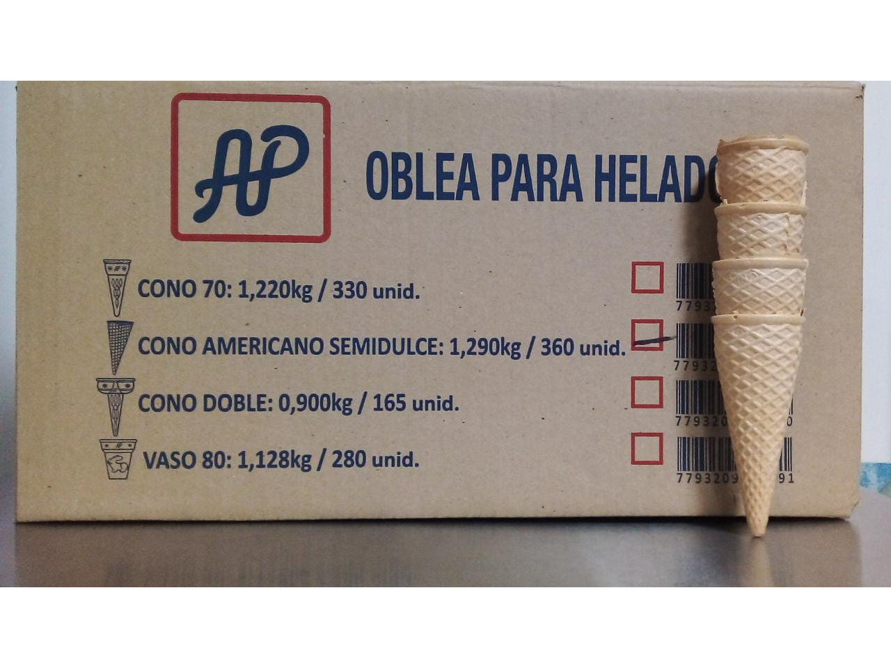 CAJA CONO AMERICANO SEMI DULCE X360