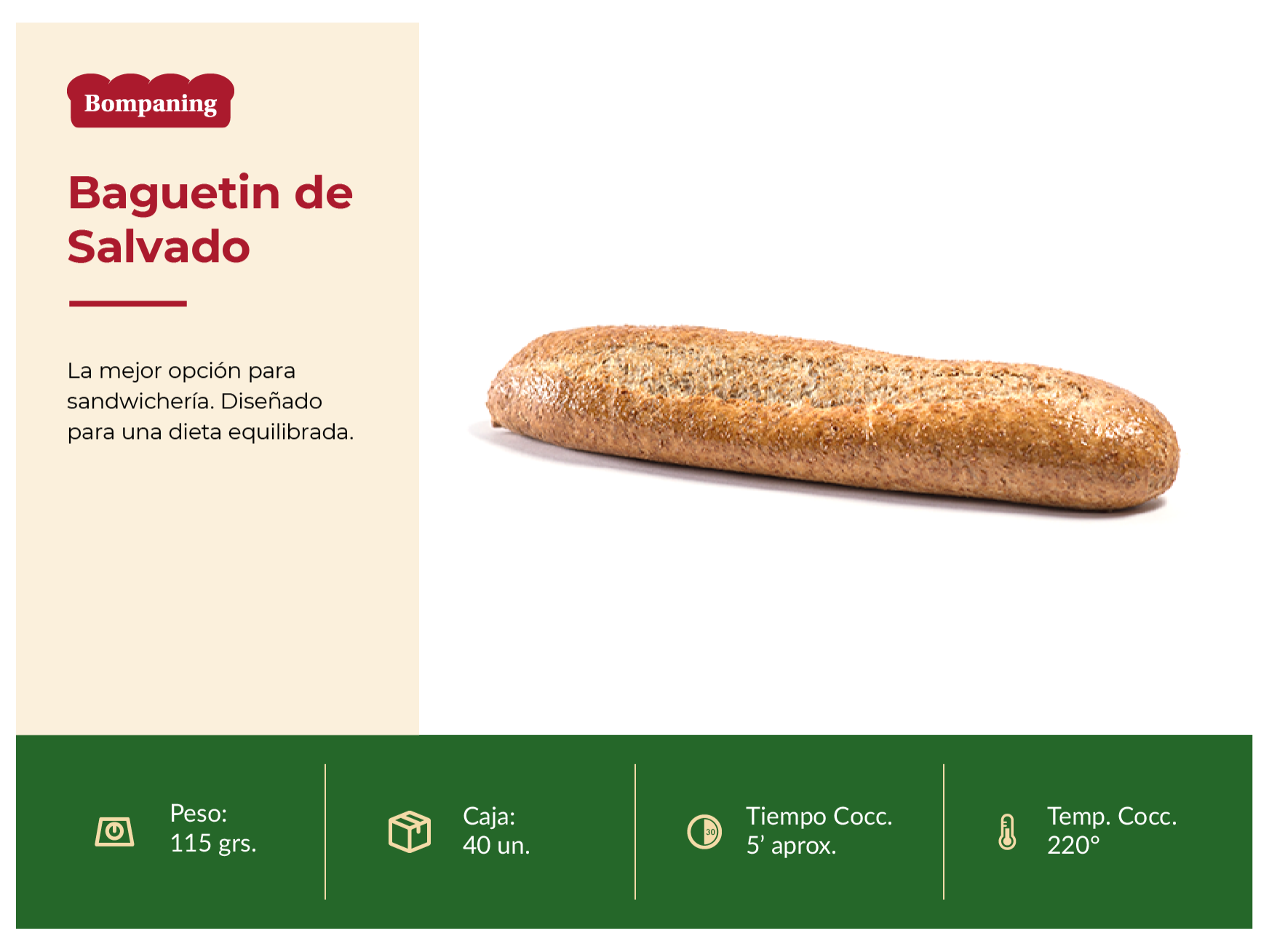 PAN  BAGUETTIN MULTI CEREAL X40 UND