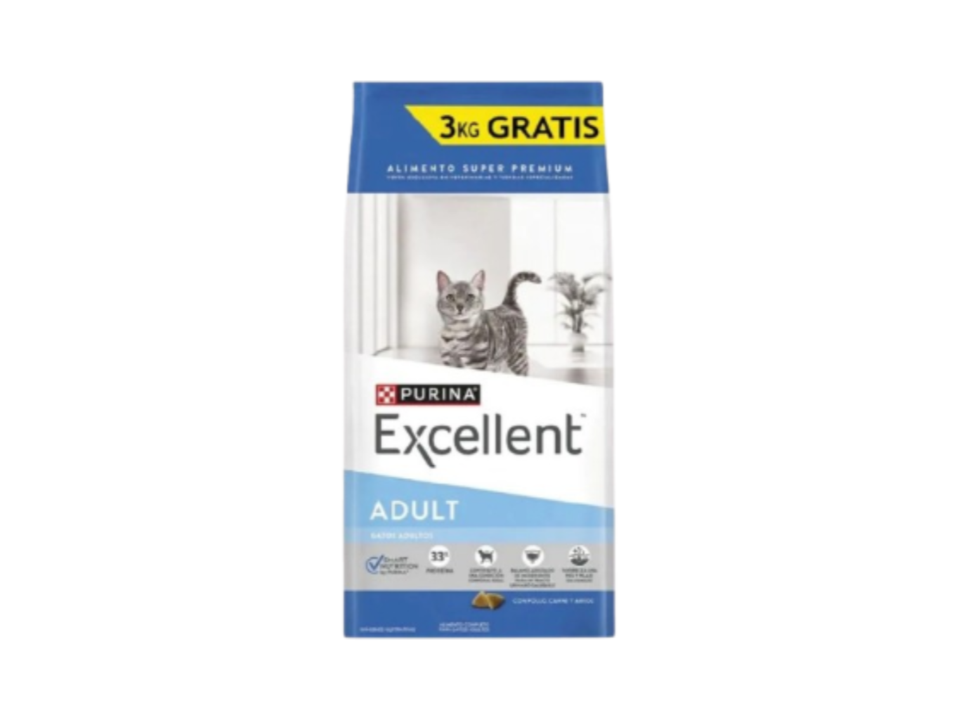 EXCELLENT ADULTO GATO P y A 15KG + 3KG