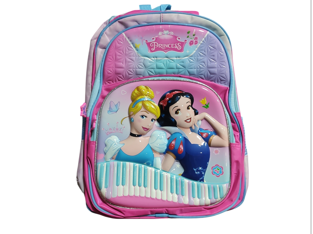 Mochila nena -piano princesa 3 cierres