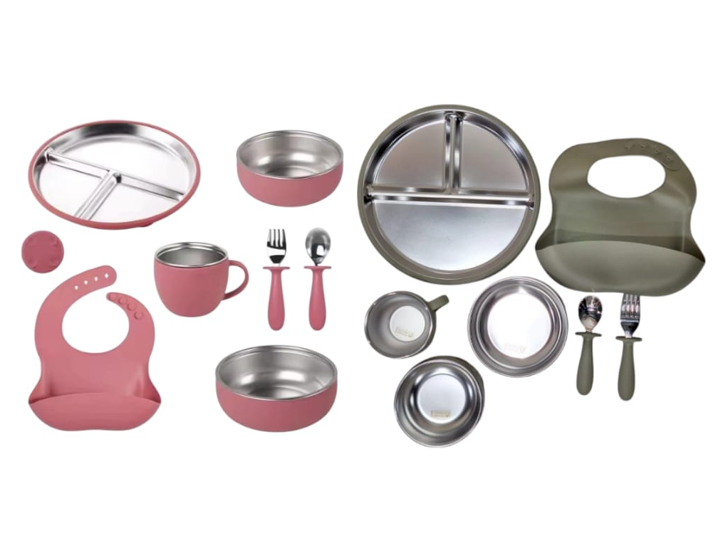 Set alimentación para bebe de metal x7pcs