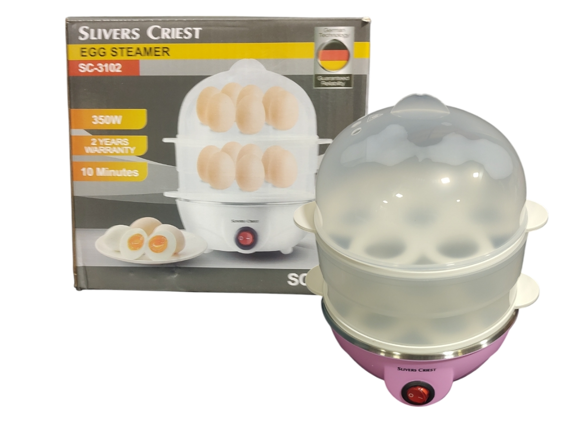 Vaporera p/huevos y verduras 2 niveles x 14 moldes