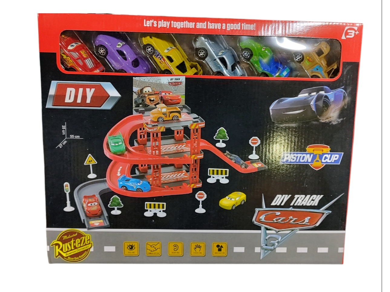 Pista de cars c/6 autitos