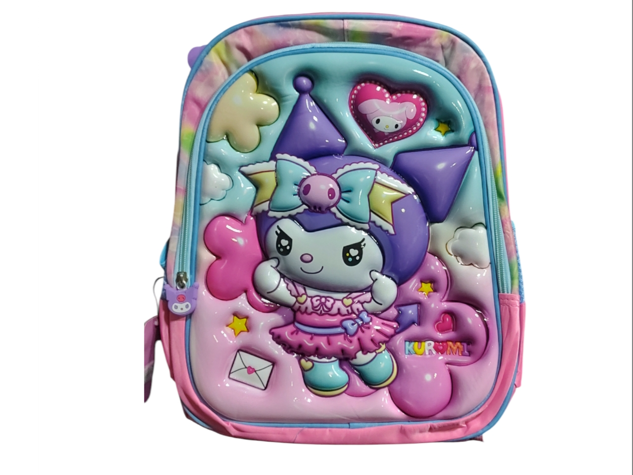 mochila kuromi c/relieve 2 cierres