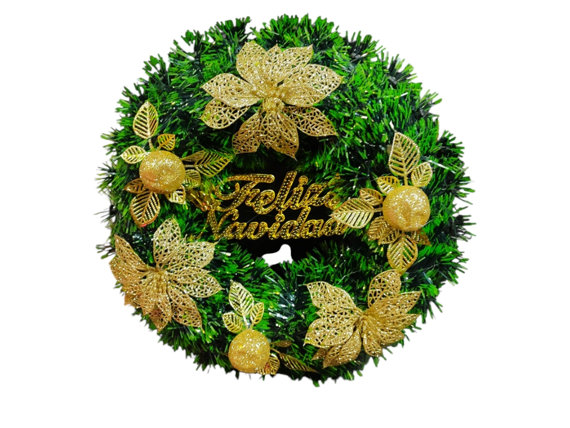 adorno de puerta  navideño dorado