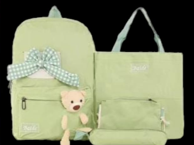 Mochila kawai 4 pcs con osito