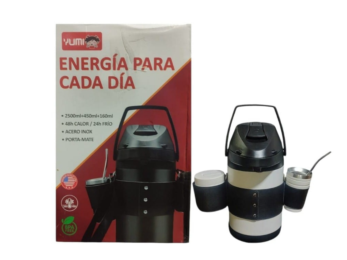 Set matero x4 pcs + correa termo 2.5lt