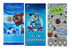 Toallón infantil capibara azul