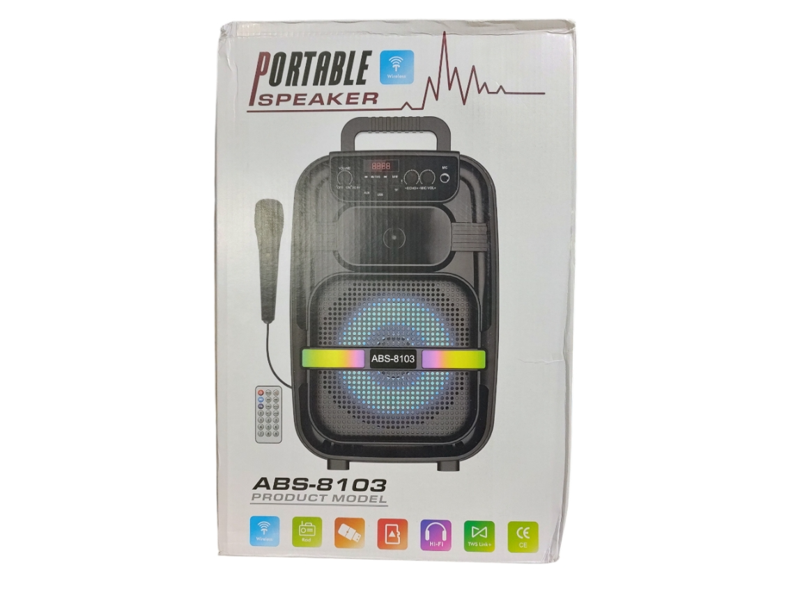 Parlante portátil 8" c/micrófono