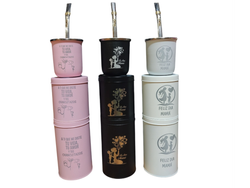 Set lata+mate acero+bombilla