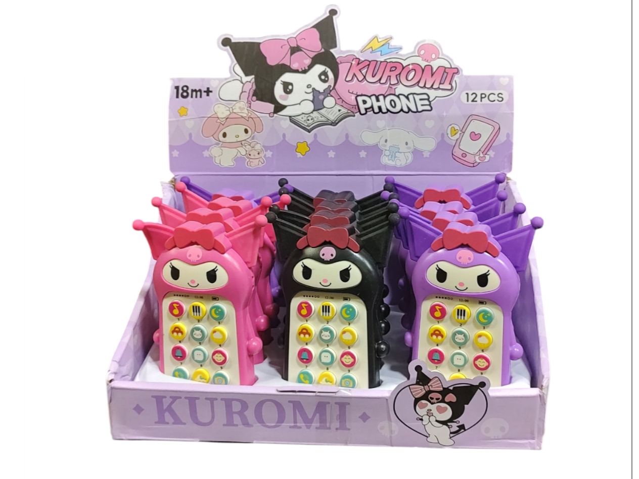 Celular kuromi c/luz y varios sonidos x uni