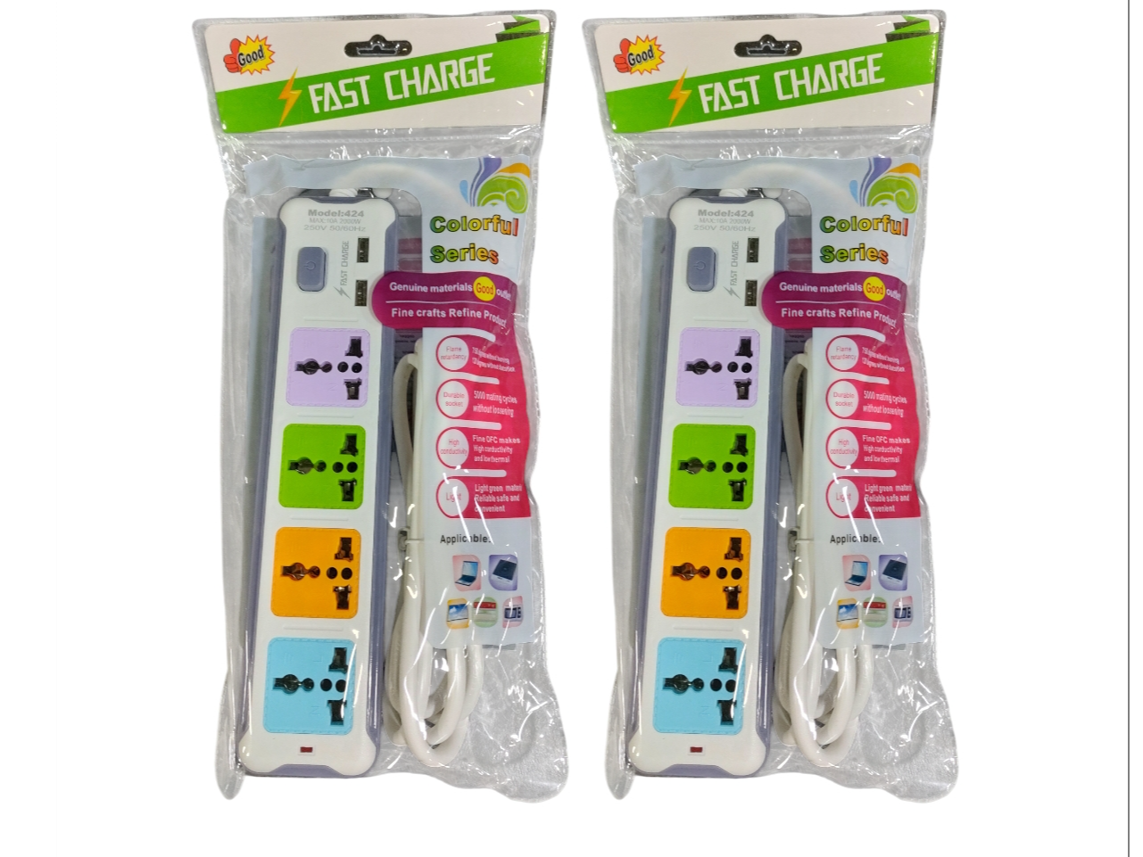 Zapatilla 4 tomas+ 2 USB carga rápida