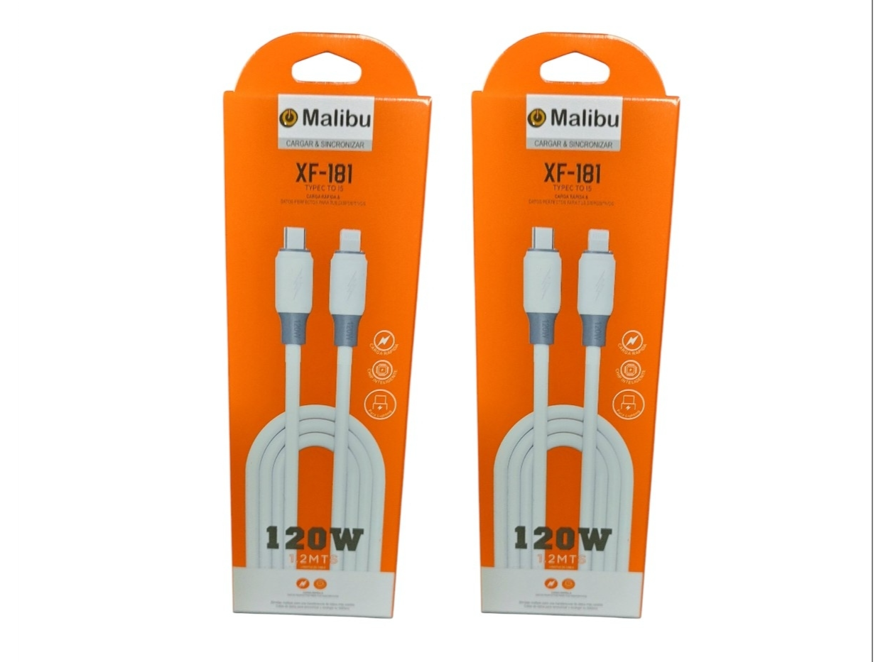 Cable tipo C a iPhone 120W (1.2 mt) Malibu