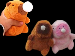 Llavero capibara con chicle y sonido